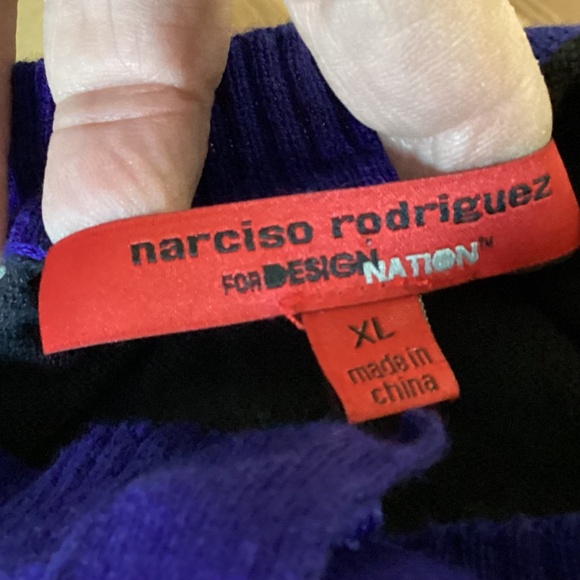 Narciso Rodriguez Color Block Hidden Snap Cardigan Sweater Sz XL - Picture 4 of 4